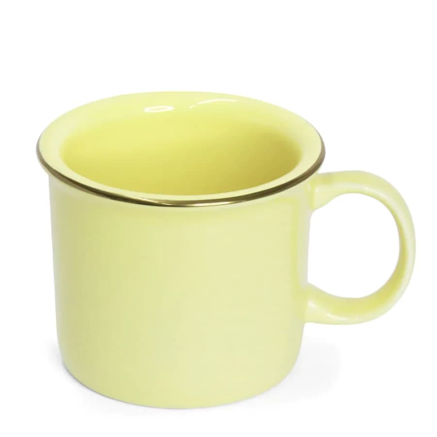 Caneca Perla - 240ml - Tipo Esmaltada (Borda Dourada)