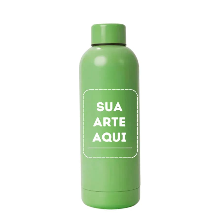 Garrafa Inox Classic - 500ml - Tampa Plana - Parede Dupla - Térmica
