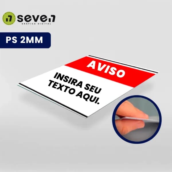 PLACA PS 2MM - COM ADESIVO VINIL