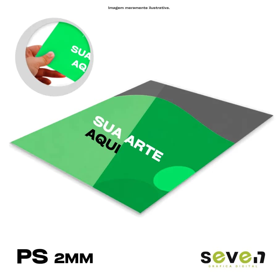 PLACA PS 2MM - COM IMPRESSÃO DTF